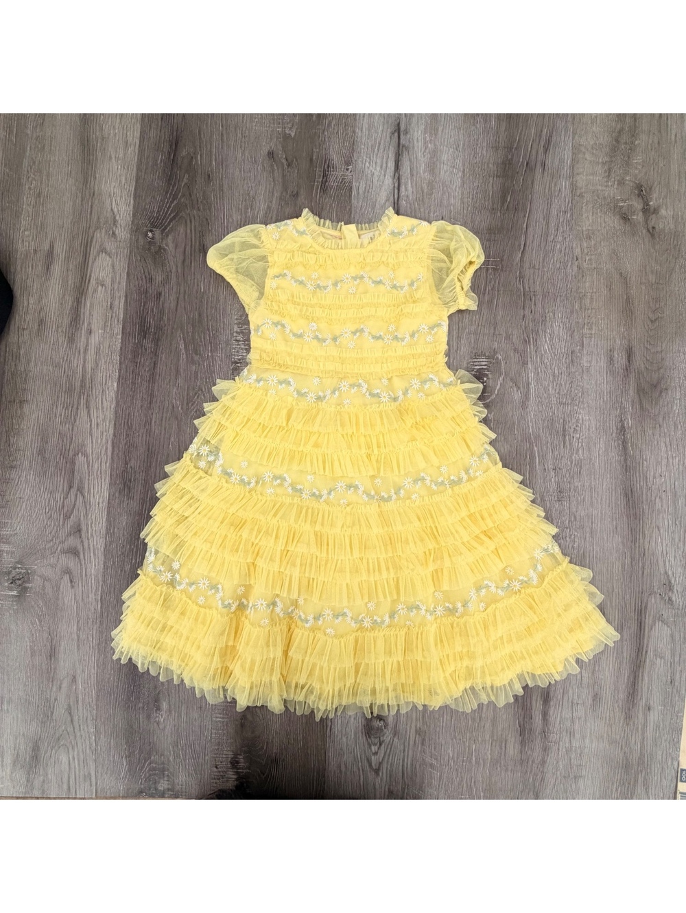 Mini Boden Yellow Tulle Dress 7-8 Dress